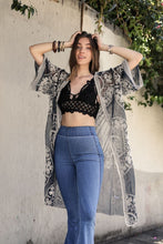 Load image into Gallery viewer, Contrast Mesh Cotton Lace Kimono
