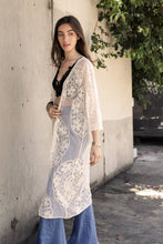 Load image into Gallery viewer, Contrast Mesh Cotton Lace Kimono
