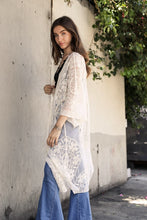 Load image into Gallery viewer, Contrast Mesh Cotton Lace Kimono
