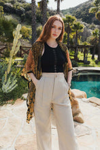 Load image into Gallery viewer, Copy of Bohemian Burnout Velvet Kimono Black/Mustard
