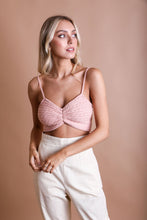 Load image into Gallery viewer, Cozy Knit Pattern Brami Bralette Blush
