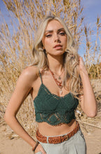 Load image into Gallery viewer, Crochet Overlay Longline Bralette Small / Emerald
