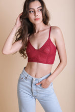 Load image into Gallery viewer, Cropped Lace Camisole Bralette XS/S / Marsala
