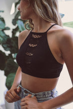 Load image into Gallery viewer, Cutout High Neck Halter Bralette XS/S / Black

