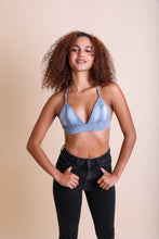 Load image into Gallery viewer, Denim Cross Back Bralette Small
