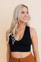 Load image into Gallery viewer, Eco Chic Ribbed Harmony Crop Top XS/S / Black
