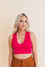 Load image into Gallery viewer, Eco Chic Ribbed Harmony Crop Top XS/S / Magenta
