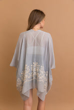 Load image into Gallery viewer, Elegant smoke floral kimono cardigan for casual and formal settings.
