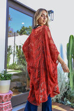 Load image into Gallery viewer, Embroidered Mesh Leaf Kimono
