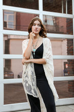 Load image into Gallery viewer, Embroidered Mesh Leaf Kimono Natural
