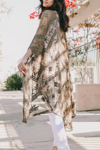 Load image into Gallery viewer, Embroidered Mesh Leaf Kimono Olive
