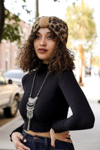 Faux Leopard Head Wrap Hats & Hair