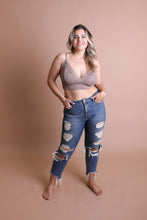 Load image into Gallery viewer, Feminine waistband lace mocha brami plus size for all-day comfort.
