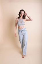 Load image into Gallery viewer, Floral Cutout Seamless High Neck XS/S / Gray
