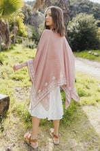 Load image into Gallery viewer, Floral Embroidered Sleeves Kimono Kimonos

