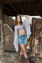 Load image into Gallery viewer, Floral Embroidered Sleeves Kimono Kimonos One Size / Stone
