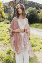 Load image into Gallery viewer, Floral Embroidered Sleeves Kimono Kimonos One Size / Taupe
