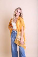 Load image into Gallery viewer, Chic Embroidered Kimono – Sophisticated Floral Design
