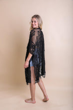 Load image into Gallery viewer, Floral Mandala Mesh Kimono Ponchos Black
