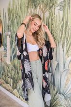 Load image into Gallery viewer, Floral Motif Combo Kimono Black
