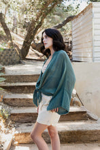 Load image into Gallery viewer, Flounce Tie-Front Kimono Wrap
