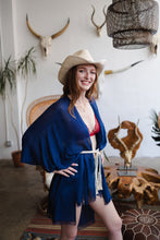 Load image into Gallery viewer, Frayed Trim Kimono Ponchos
