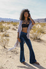 Load image into Gallery viewer, Frayed Trim Kimono Ponchos Gray
