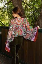 Load image into Gallery viewer, Free Spirit Boho Tie Front Wrap w/ Armholes Kimono

