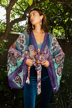 Load image into Gallery viewer, Free Spirit Boho Tie Front Wrap w/ Armholes Kimono
