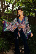 Load image into Gallery viewer, Free Spirit Boho Tie Front Wrap w/ Armholes Kimono One Size
