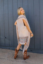 Load image into Gallery viewer, Geometric Embroidered Sleeveless Kimono
