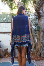 Load image into Gallery viewer, Geometric Embroidered Sleeveless Kimono

