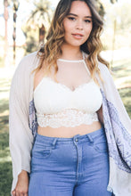 Load image into Gallery viewer, High Neck Netted Lace Bralette Plus Size 2XL / Ivory
