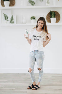 Good Vibes + Coffee - Boyfriend Tee
