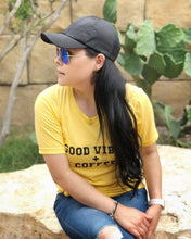 Load image into Gallery viewer, Good Vibes + Coffee - Boyfriend Tee
