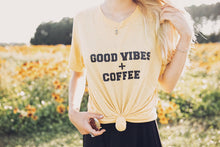 Load image into Gallery viewer, Good Vibes + Coffee - Boyfriend Tee
