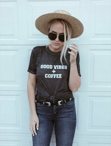 Good Vibes + Coffee - Boyfriend Tee