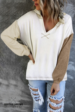Load image into Gallery viewer, Relaxed color block hoodie
