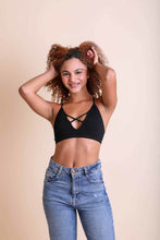 Load image into Gallery viewer, Kali Cross Plunge Bralette XS/S / Black
