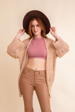 Load image into Gallery viewer, Knit Netted Cardigan Ponchos Beige
