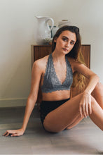 Load image into Gallery viewer, Lace Halter Bralette Small / Gray

