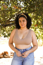 Load image into Gallery viewer, Lace Trim Padded Bralette XL / Mocha
