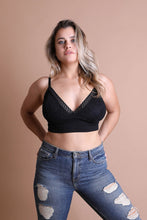 Load image into Gallery viewer, Lightweight lace black brami plus size for curvy women.
