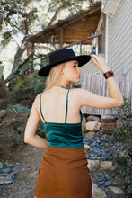 Load image into Gallery viewer, Lustrous Satin Crop Top Emerald
