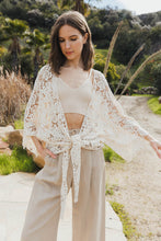 Load image into Gallery viewer, Magnolia Lace Tie Front Cover Up Wrap
