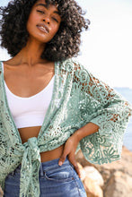 Load image into Gallery viewer, Magnolia Lace Tie Front Cover Up Wrap
