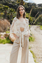 Load image into Gallery viewer, Magnolia Lace Tie Front Cover Up Wrap Natural

