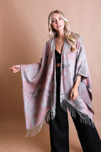 Load image into Gallery viewer, Marble Ruana Wrap Ponchos Pink
