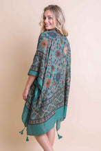 Load image into Gallery viewer, Moroccan Inspired Tapestry Kimono One Size / Emerald
