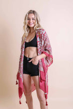 Load image into Gallery viewer, Moroccan Inspired Tapestry Kimono One Size / Red

